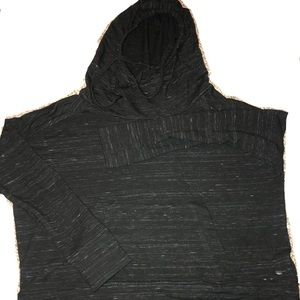 American Eagle black heather hooded long sleeve